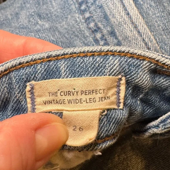 Madewell Wide Leg Curvy Perfect Vintage Jeans Womens 26 Medium Wash High Rise - Picture 7 of 9